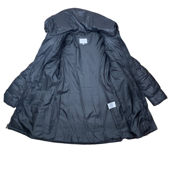 Laundry by Shelli Segal Black Pillow Collar Belted Down Puffer Coat Size Medium - Picture 5 of 9